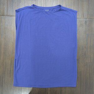 Eileen Fisher | Women's Small Blue Sleeveless Bateau Neck Boxy Tunic